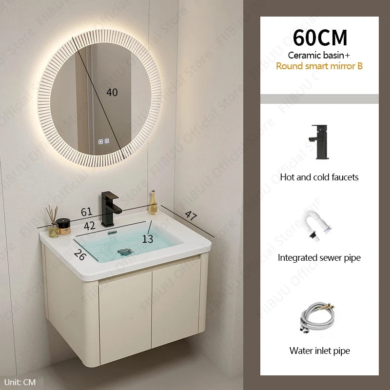 Modern Bathroom Vanity Wall Mounted Bathroom Storage Cabinet, High-Definition Mirror Integrated Bathroom Furniture Accessories