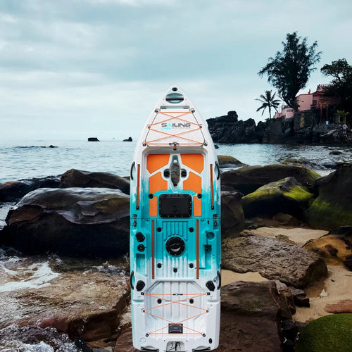 9.5ft Fishing Kayak Ultra Wide Stable Rotational Modular Plastic Canoe For Water Sports Surfing Pack Kayaks
