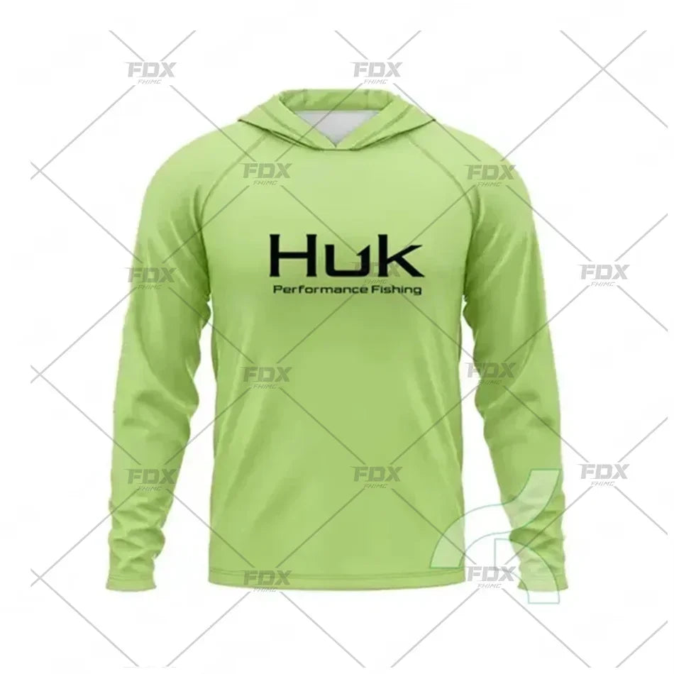 New Fishing Hoodie Huk Men Clothes Summer Breathable Long Sleeve Fishing Shirt Sun Protection Camouflage Fishing Shirts Tops