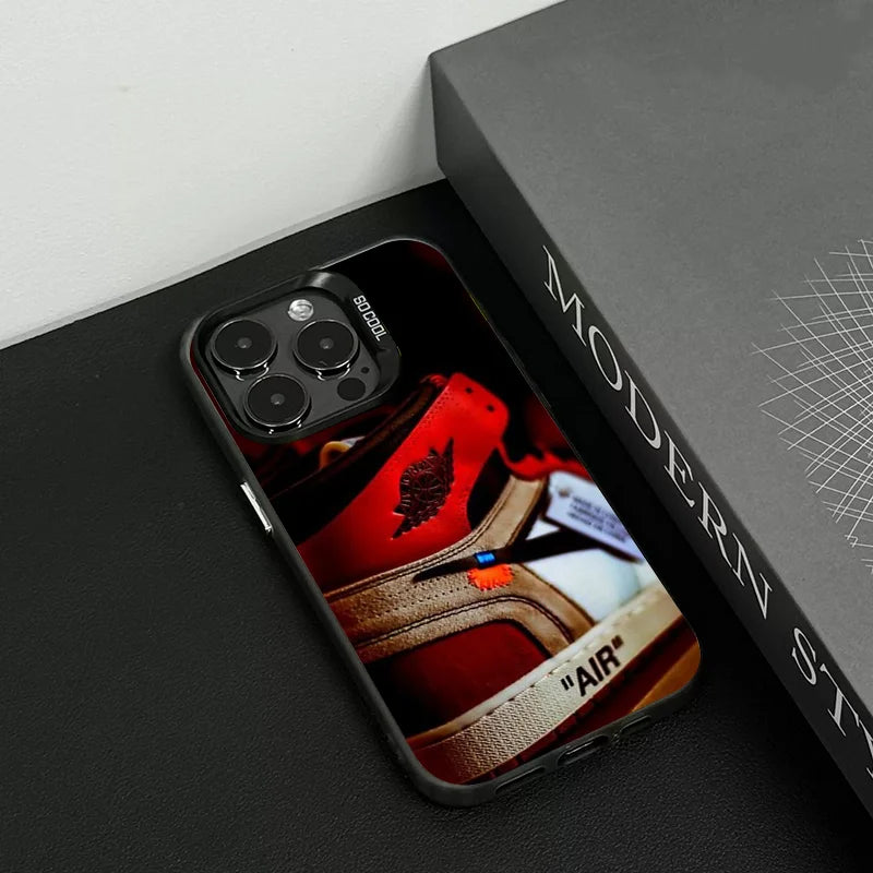 JORDAN 1 Designed And Sold By Phone Case IMD Color Silver Shell For IPhone 16 15 14 13 12 11 Pro Max Plus