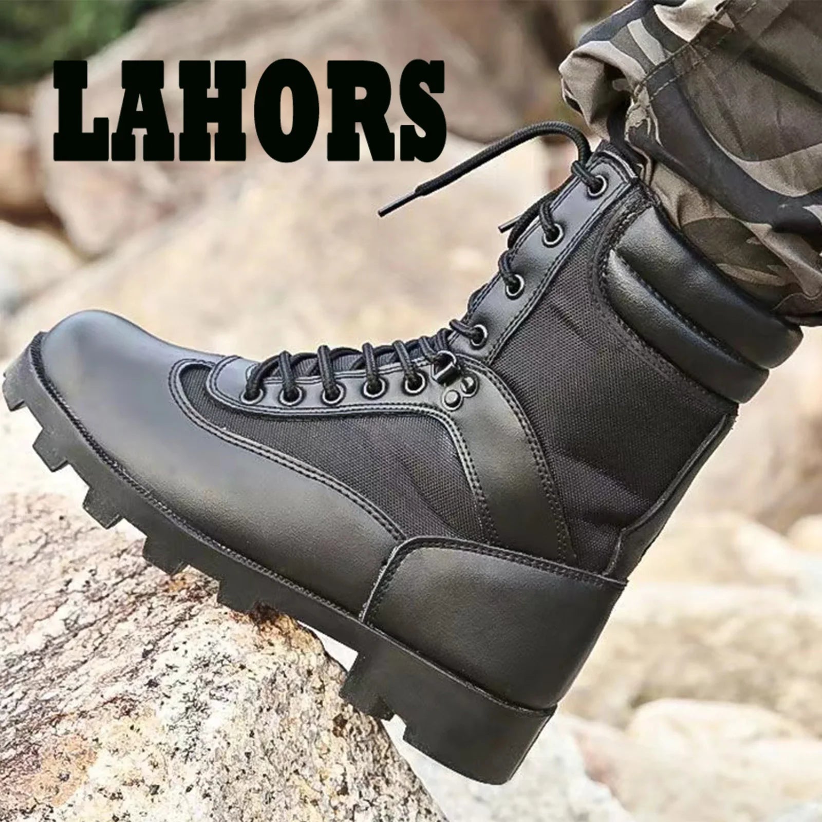 LAHORS® Leather Man Tactical Boots Sport Hiking Shoes Outdoor Ankle Desert Combat Boots Work Safety Shoes Botas Hombre