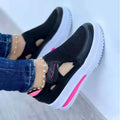 Women's Shoes 2023 Autumn New Breathable Mesh Shoes Wedge Casual Sports Shoes 43 Size Non Slip Women's Vulcanized Single Shoes