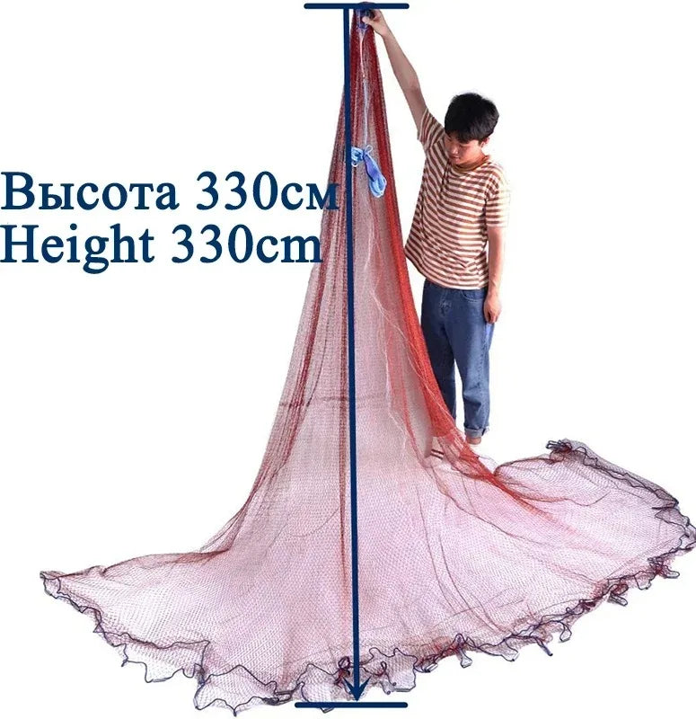 Lawaia Fishing Net Multifilament/Monofilament Line Cast Net Catch Fish Throw Network Steel Sinker Outdoor Hand Net Fish Trap