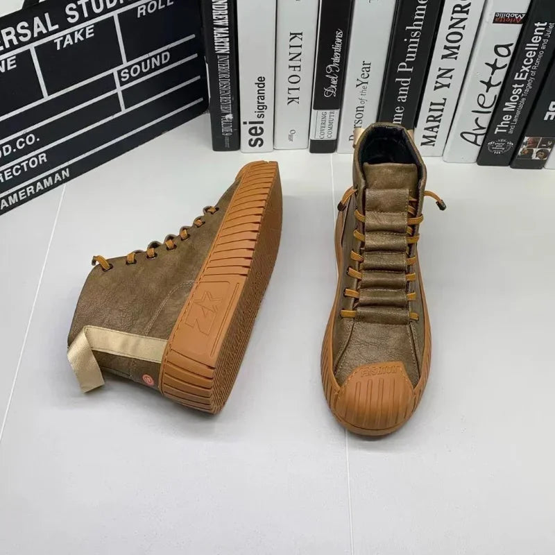 Autumn and Winter Men Boots Increased Boots Lace-up Casual Shoes Board Shoes High Quality Outdoor Boot British Style New