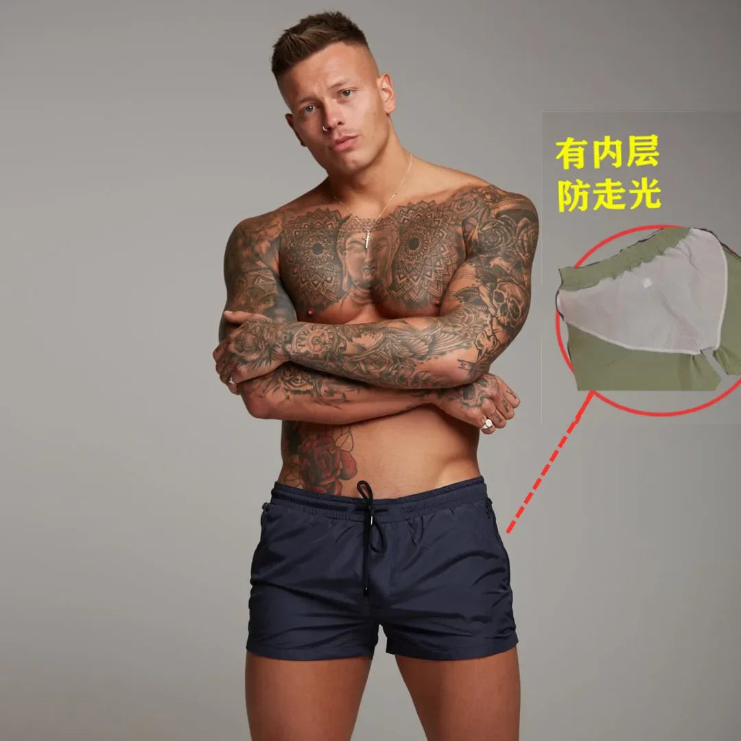 2022 New Mens Swimsuit Sexy Swimwear Men Swimming Shorts Men Briefs Beach Shorts Sports Suits Surf Board Shorts Men Swim Trunks