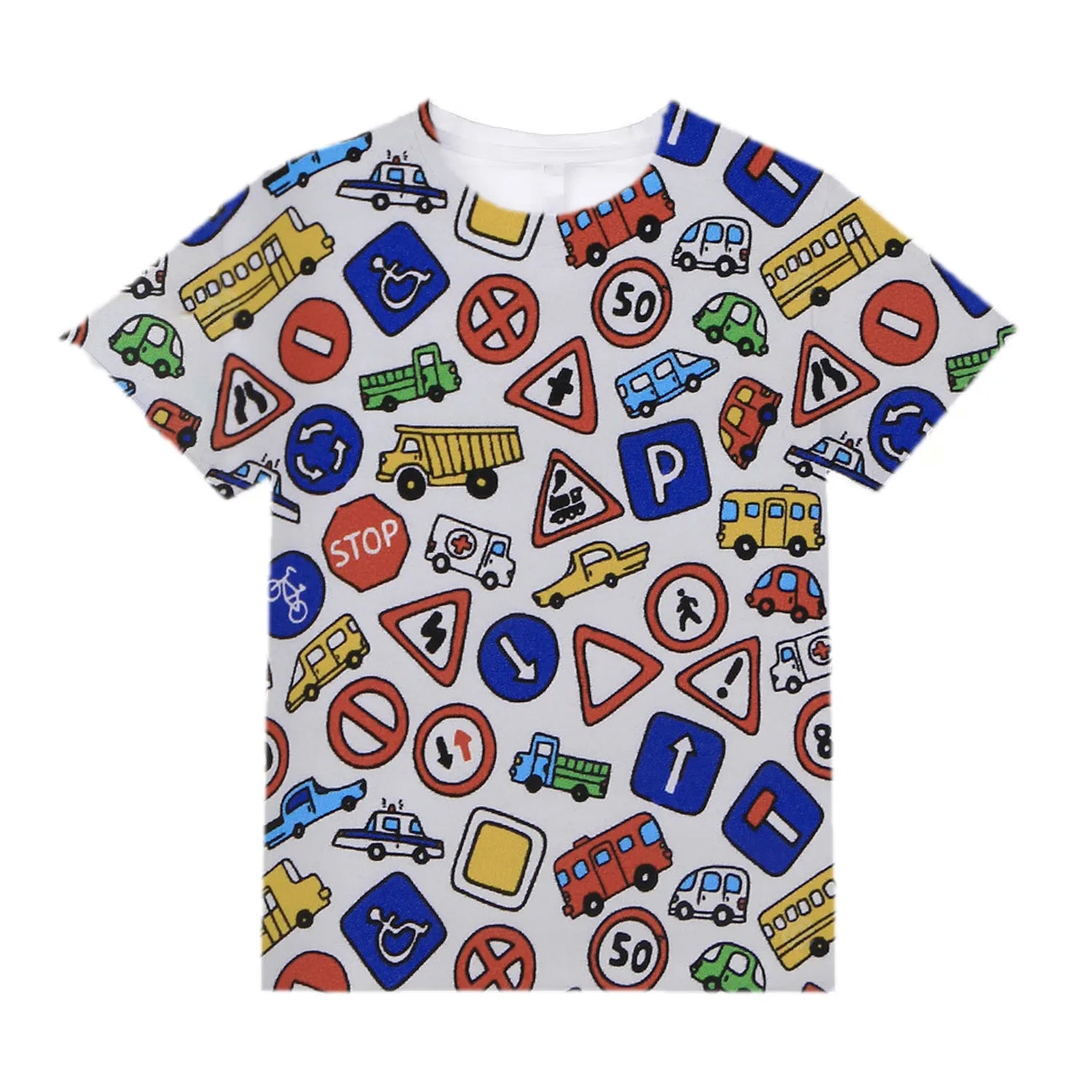 Kids Clothes for Girls from 2 to 7 Years Cute Things Cartoon Car Fashion T-Shirt Boys 9 to 14 Years White Tshirt Summer Tees Top