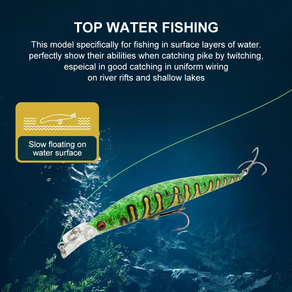 ESFISHING Fishing Lures Floating Minnow Sharp Shovel 120mm10g Dive 0.2-07m Leurre Soupl Baits Two Depth for Choosing Top Water