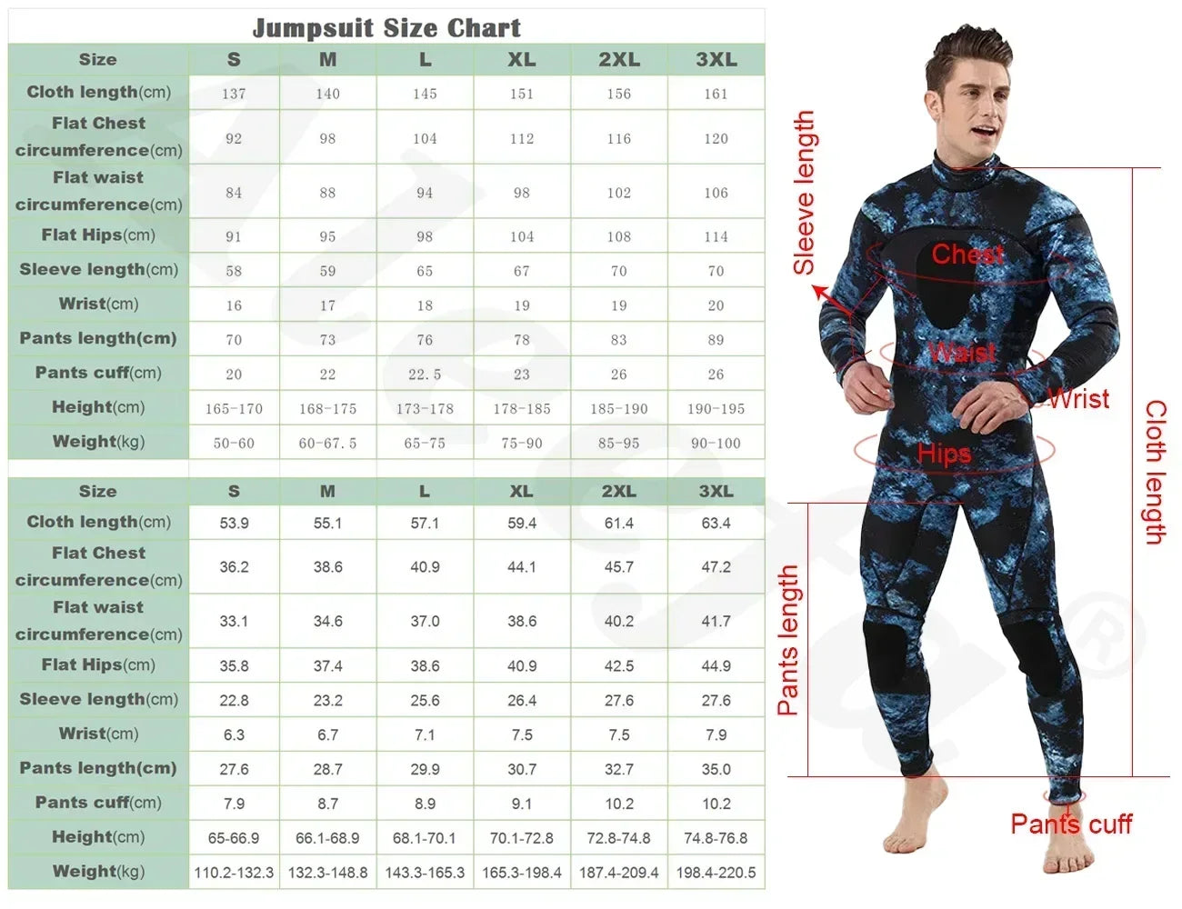 Mens Spearfishing Wetsuit 3mm Camouflage Neoprene One-piece Diving Suit for Scuba FreeDiving Jumpsuit Cold Water Swimsuit