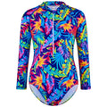 Kids Bathing Suits One-Piece Swimsuit For Girls Long Sleeves Girls Swimwear Surf Suit for Beach and Water Sports For 2 To 10Y