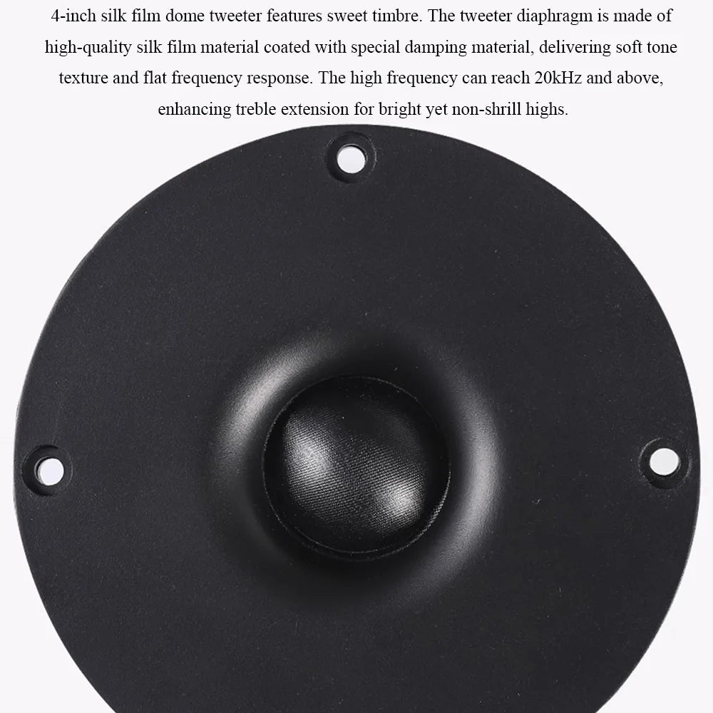 Home HIFI 65-inch Passive Speakers 100Wx2 Output Power 2Crossover Stereo Audiophile Bookshelf Speakers 4-inch Silk Dome Tweeter