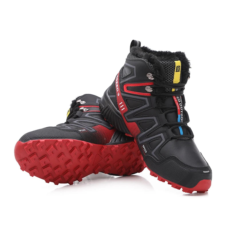 Men's snow boots warm and non slip outdoor hiking boots, lightweight walking shoes in winter trainers shoes men
