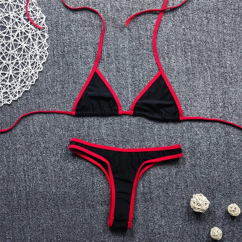 Swimsuit Women  European and American Sexy Bikini, Backless, Fresh and Cute, Multi-color Two-piece Swimsuit for Women