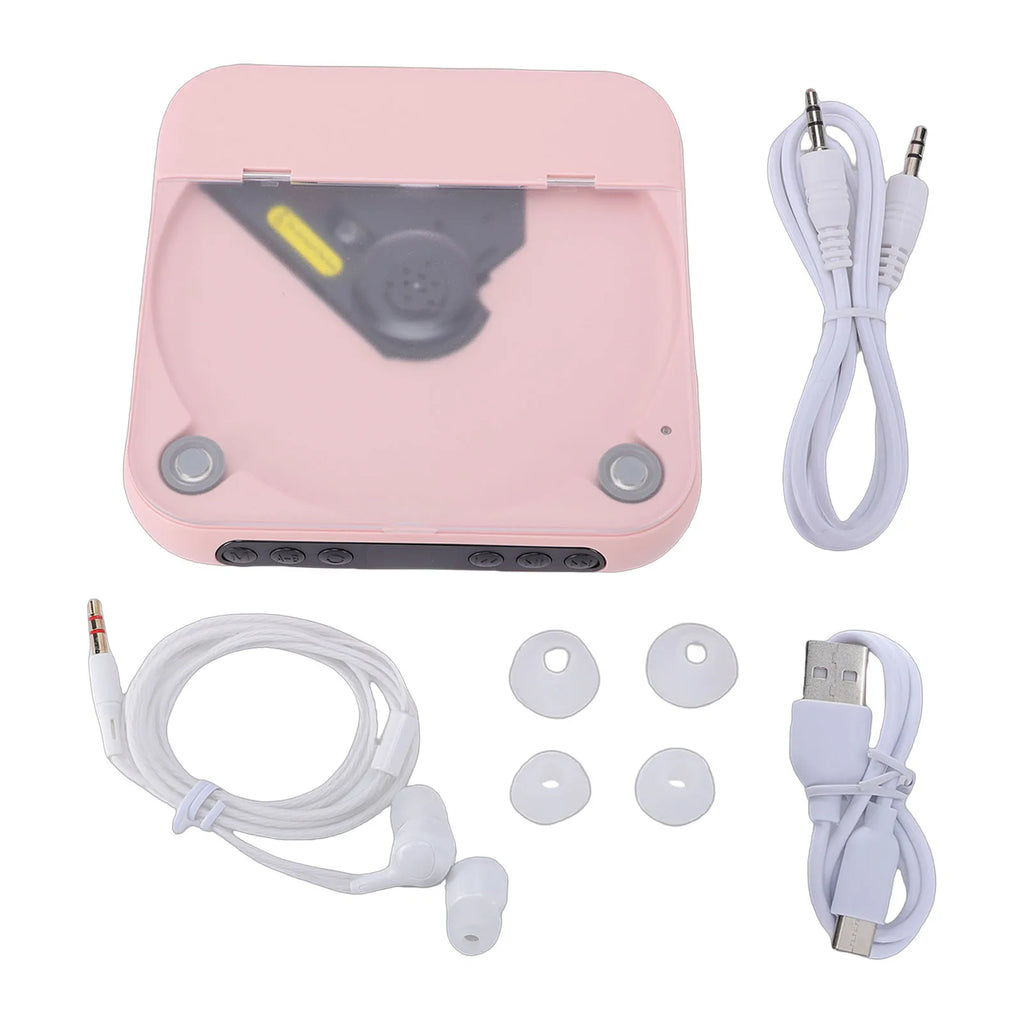 Portable CD Player with Dual Stereo Speakers Bluetooth 5.3 Rechargeable Headphones LCD for Home Car Outdoor Support CD AUX USB