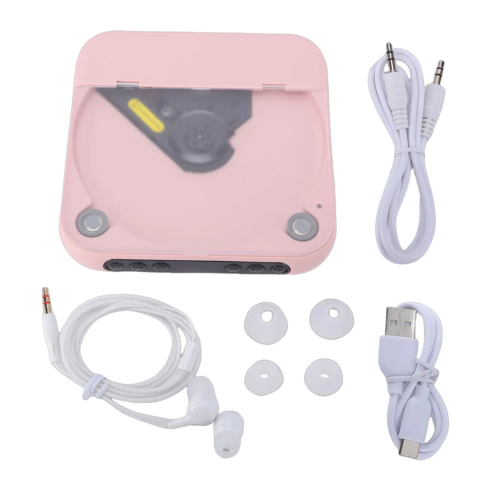 Portable CD Player with Dual Stereo Speakers Bluetooth 5.3 Rechargeable Headphones LCD for Home Car Outdoor Support CD AUX USB