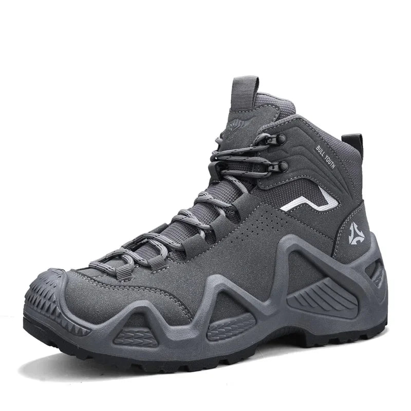 Men Tactical Boots with Straps for Combat Training Waterproof Straps Outdoor Hiking Breathable Shoes Multifunctional Motorcycle