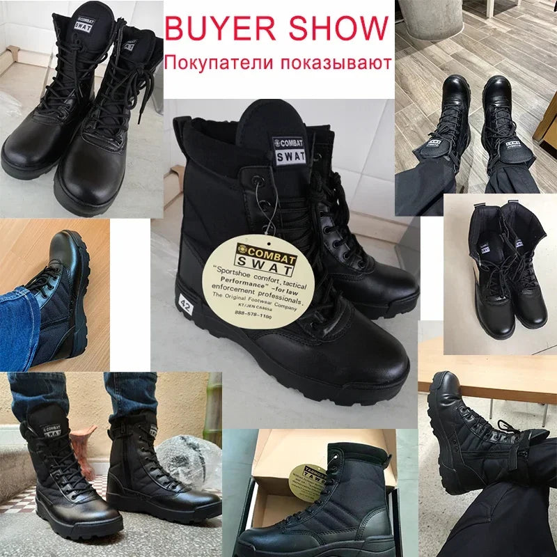 Men's Boot Combat Mens Camo Ankle Boots Tactical Big Size 36-47 Boot Male Shoes Work Safety Shoes Motocycle Boots