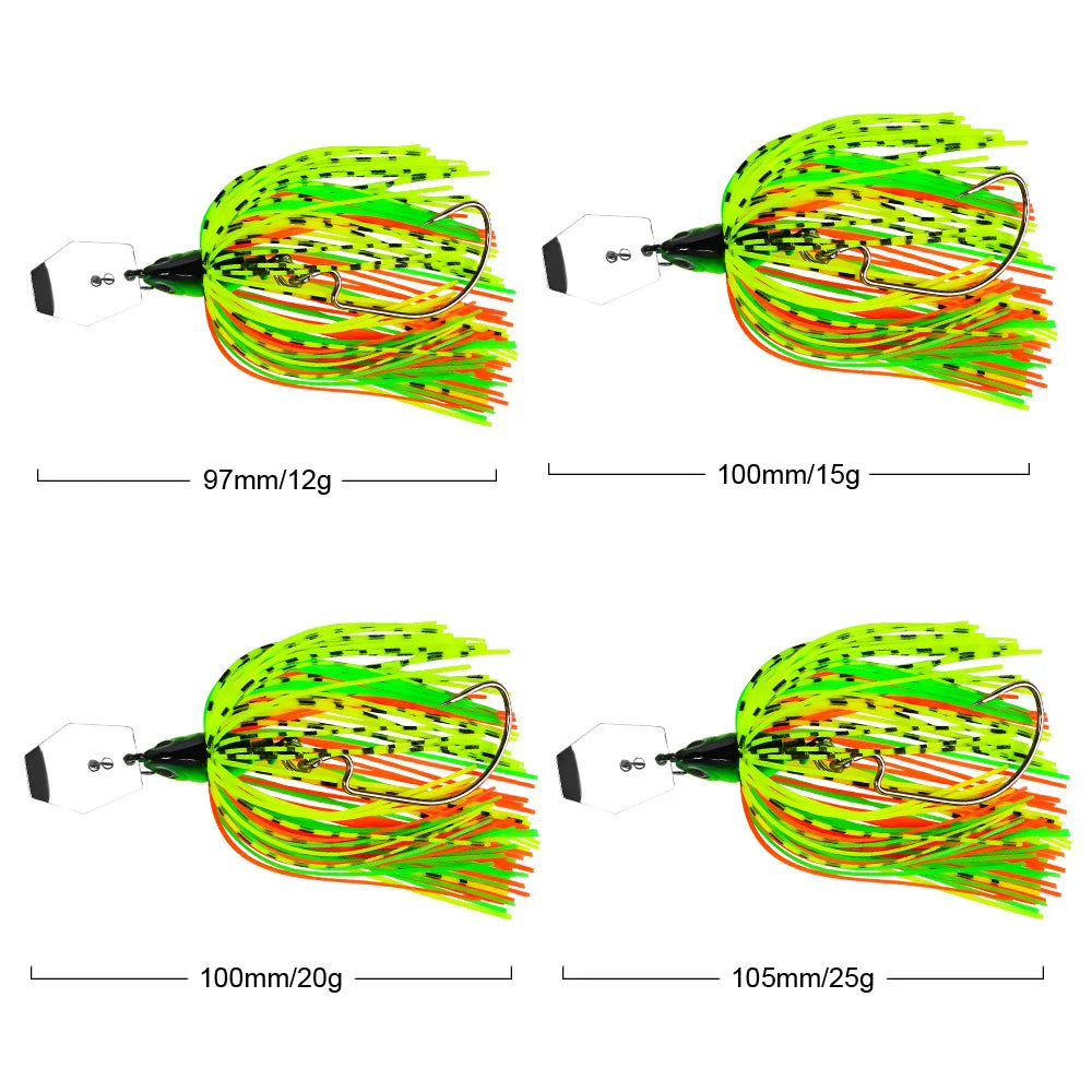 12g 15g 20g 25g Fishing Lure Spinner Bait Wobbler Buzzbait Chatte Bait Artificial rubber Skirt Chatter bait For Bass