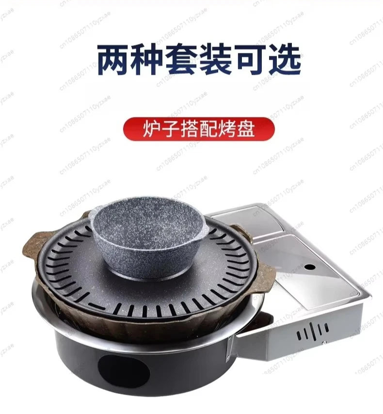Korean Commercial Desktop Embedded Bbq Gas Grill Smokeless Indoor Outdoor Stainless Steel Barbecue Gas Grill For Restaurant