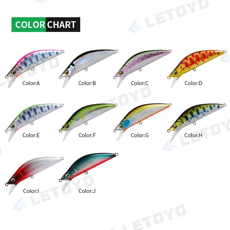 LETOYO 5g 50mm 8g 60mm 1.5-2.5m Depth Sinking Minnow Fishing Lure Artificiali Hard Baits Crankbait Wobblers Trout Bass Lure