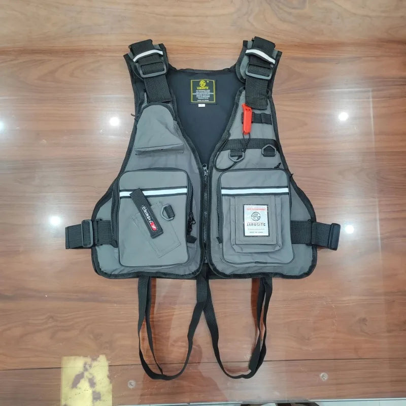 ZWICKE Professional Angling Lifejacket BuoyancyVest Multi-Pocket with Bottle Holder for Kayaking, Boating and Other Water Sports