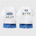 Kids Short-sleeved Outfits 1-7Age Boys Girls Lovely Tshirt +Shorts Two Piece Set Toddler Girls New Cartoon Clothing Outfits