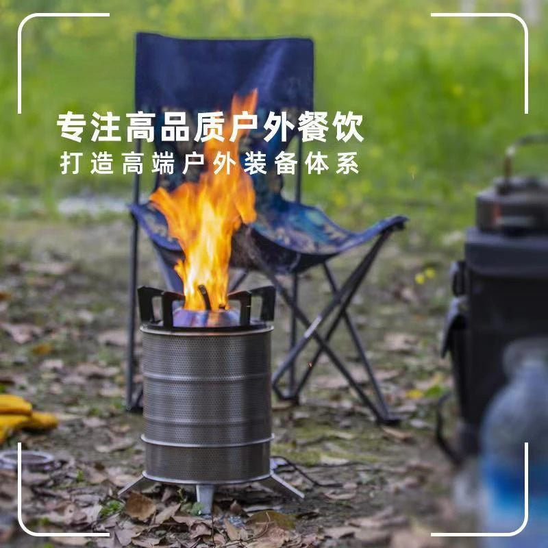 Firewood Stove Outdoor Grill Camping Hot Pot Dedicated Picnic Stoves Self-Driving Portable Fierce Fire Stove
