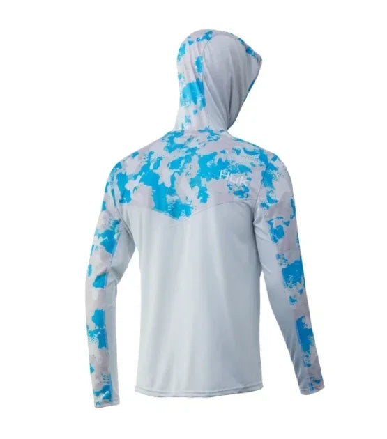 Huk Fishing Apparel Clothing Men Long Sleeve Fishing T-shirt Sun Protection Uv Breathable Hooded Angling Camisa De Pesca