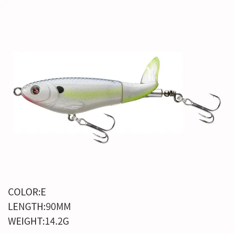 Pesca Topwater Whopper Plopper Popper FIshing Lure 90mm 15g Artificial Bait Hard Plopper Soft Rotating Tail Fishing Tackle Geer