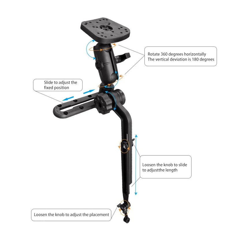 Fishfinder Kayak Mount Track Mounting Base Adapter Fishing Transducer Arm Stand Gps For Garmin Humminbird Fish Finder Mount