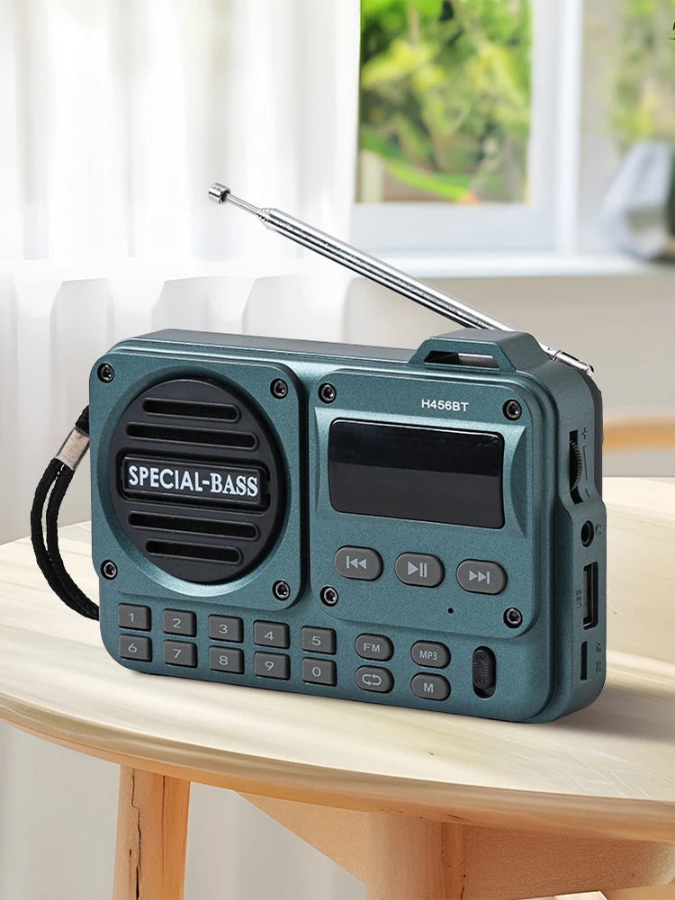 FM Portable Radio with LED Display Digital Radio Recorder BT 5.4 Radio Speaker for Home Travel Gifts for Seniors Elderly