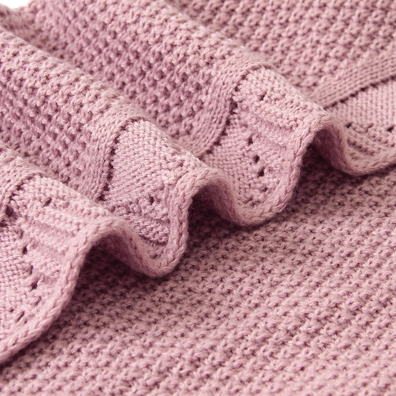 Baby Blankets Knitted Infant Boy Bedding Girl Quilt 100*80CM Plaid Newborn Stroller Swaddling Wrap Fashion Hollow Out Super Soft