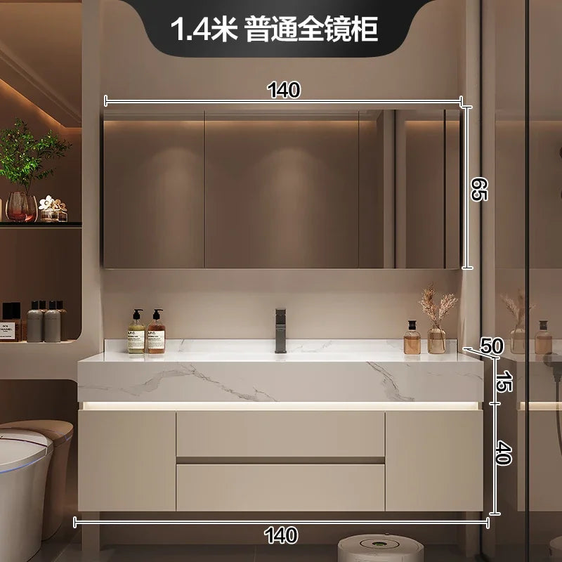 Partitions Storage Bathroom Cabinet Organizer Mirror Wall Shelves Accessories Toilet Cupboard Luxury Gabinete Home Furniture