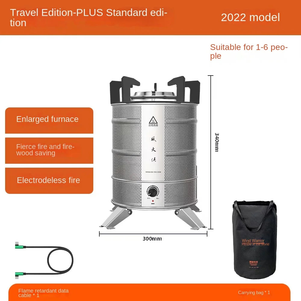Firewood Stove Outdoor Grill Camping Hot Pot Dedicated Picnic Stoves Self-Driving Portable Fierce Fire Stove