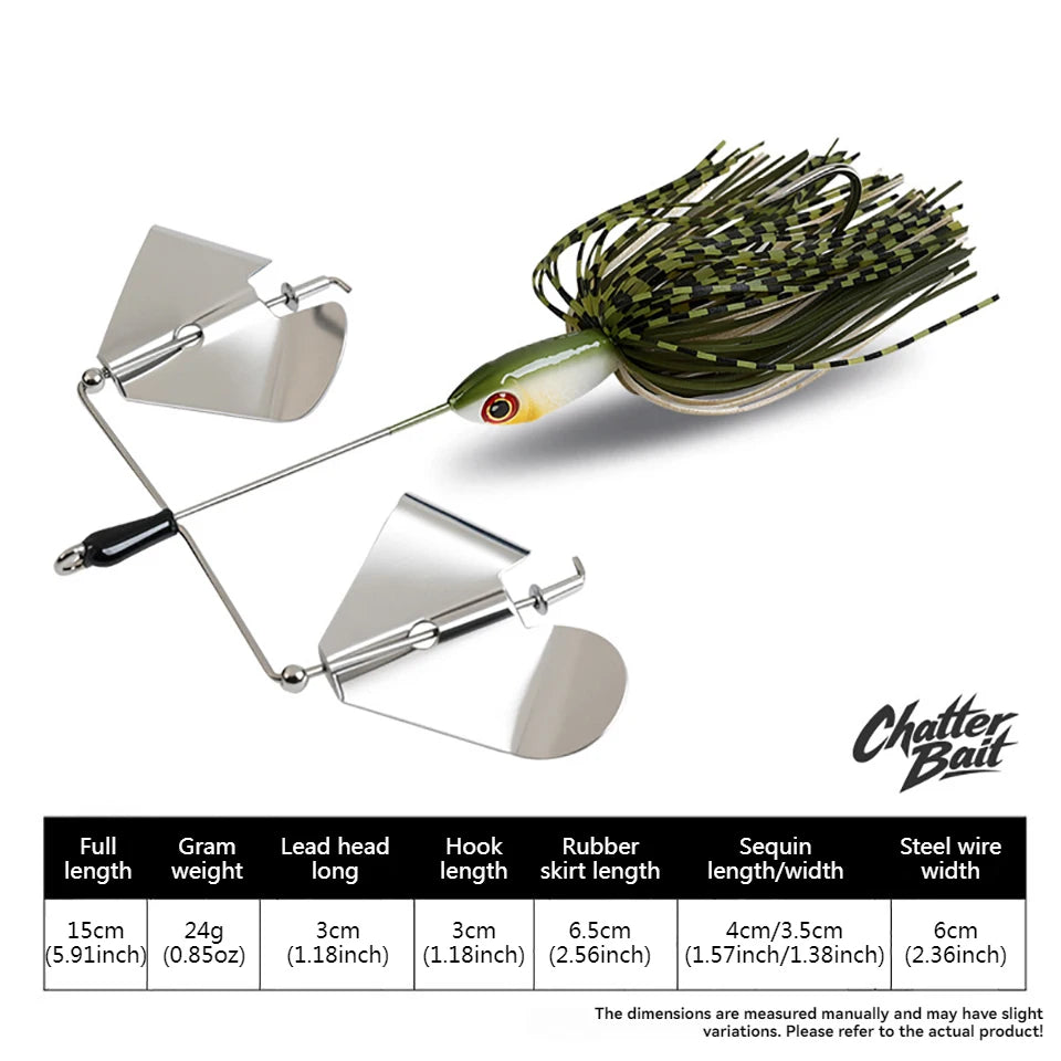 SKYBAITS 15cm 24g Rotating Spinner Bait Buzzbait Sea Bass Tail Fishing Lure Swim Jig Emit High Willow Leaf Matel Lure Freshwater