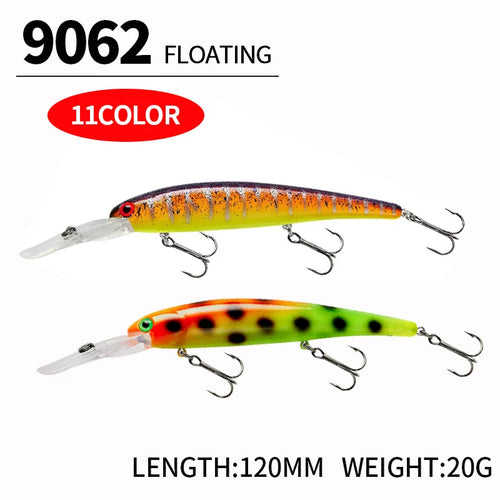 120MM 20G Minnow Fishing Lures Floating Wobbler Long Casting Artificial Hard Bait Trolling Jerkbait Depth 3-8M Fishing Supplies