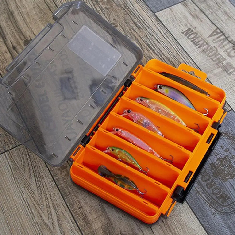 Fishing Tackle Box Lure Storage 14 Compartments Double Sided Open Case Strength Container Baits Gear Accesorios Pesca Tools Set