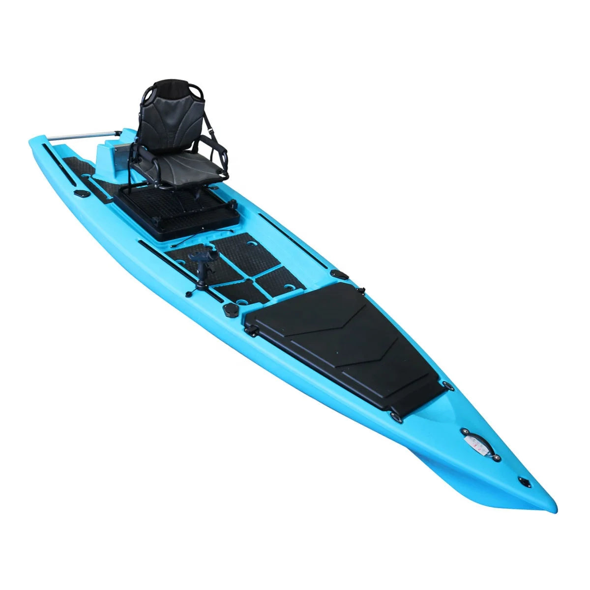 1 Person Fishing Kayak, 13FT HDPE Motorized Kayak, Pedal Drive Single Sit-on-top Kayak, 390x110x33cm Heavy Duty Fishing Canoe