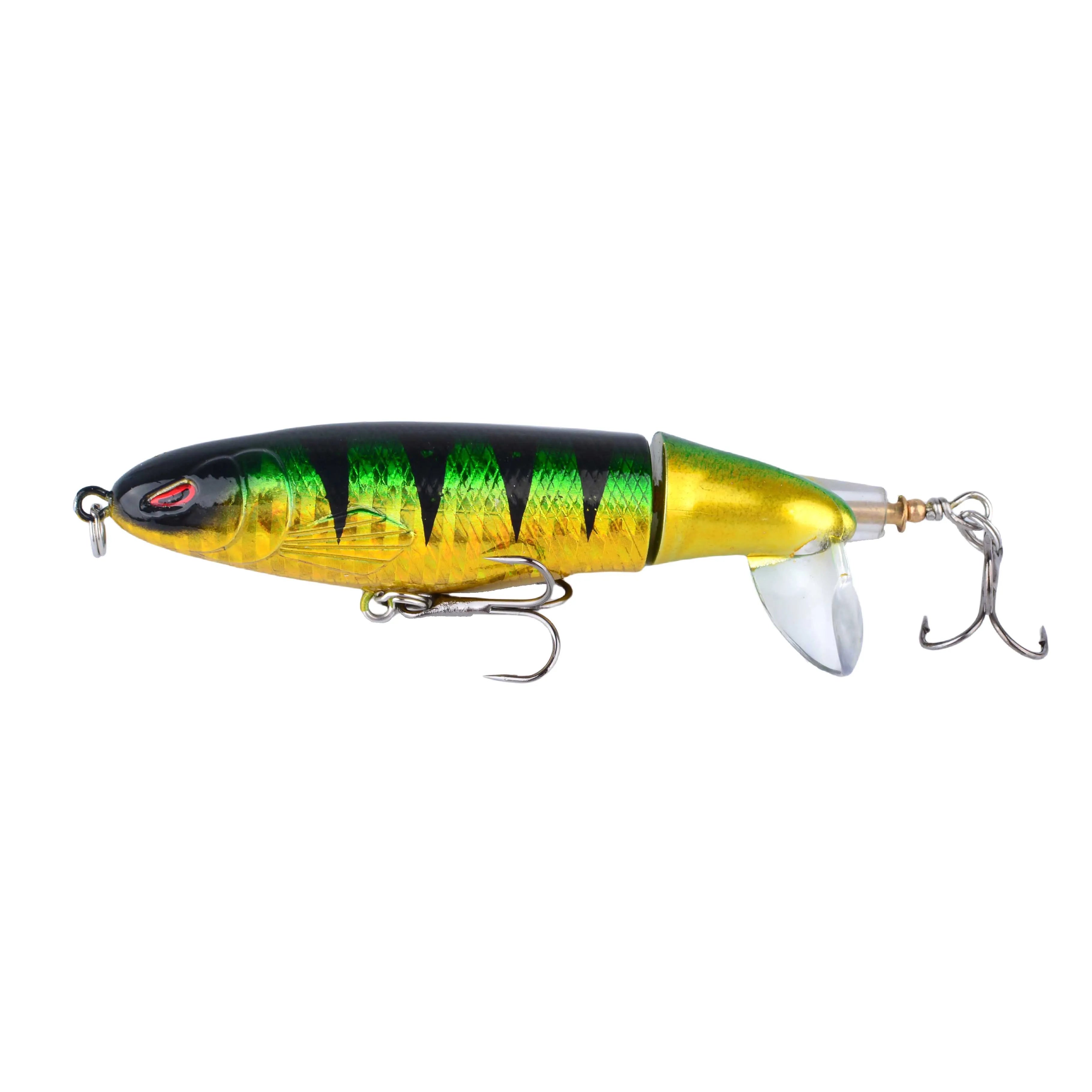 1Pc Fishing Lures Whopper Popper Topwater Artificial Bait Hard Rotating Tail Fishing Tackle