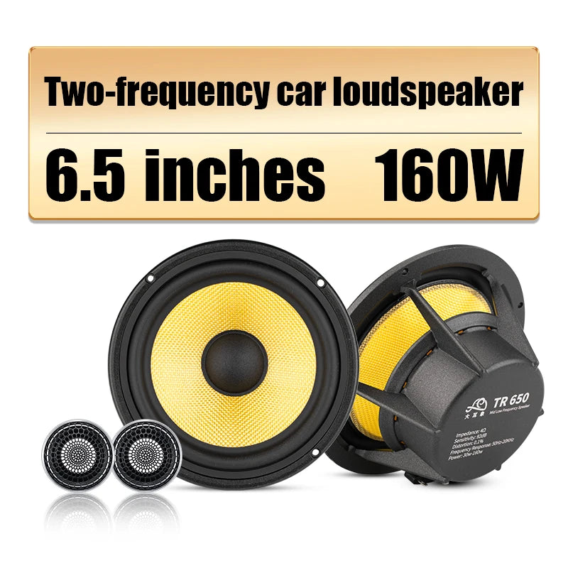 A set of high-quality 6.5-inch car speakers, 160W high-fidelity car stereo, lossless modification of tweeter and woofer.