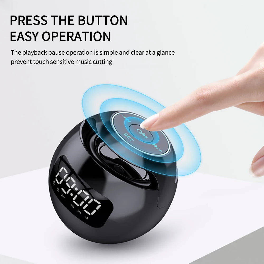 Clock Colorful Night Lights Bluetooth Speaker Mini Portable Home Bluetooth Speaker With LED Display TF Card MP3 USB Charging