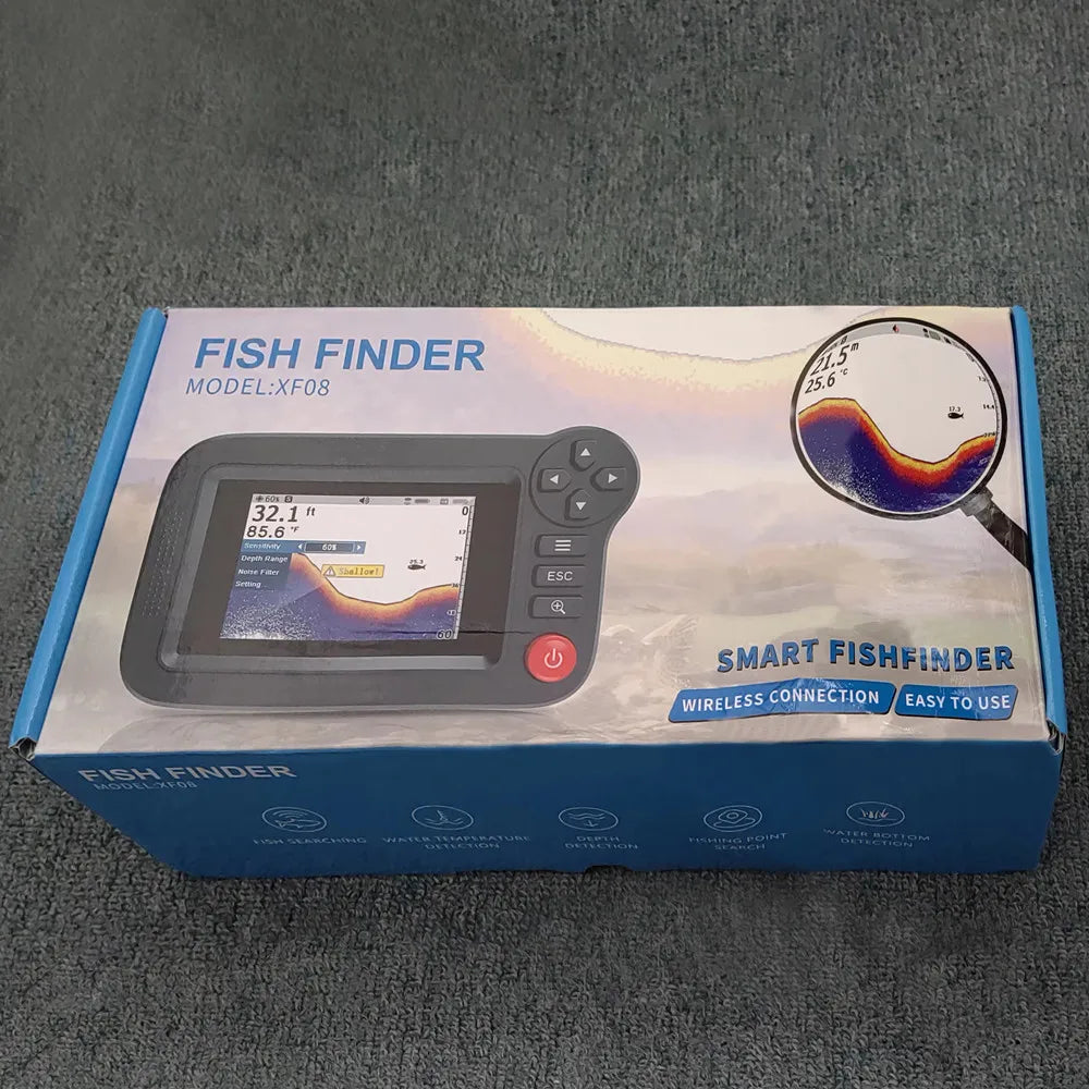 Intelligent Fishfinder - Portable Fishfinder and Depth Gauge, suitable for casual fishing gear from docks, coasts, or shorelines