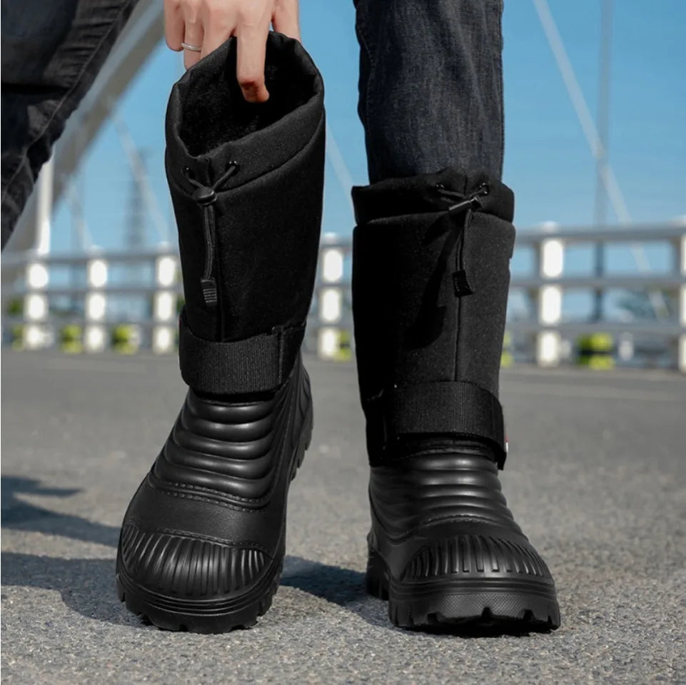 Mens High Top Snow Boots Waterproof Rainforest Boot Plus Big Size 49 50 51 Lightweight Plush Warm Shoes Snowboots Botines Hombre