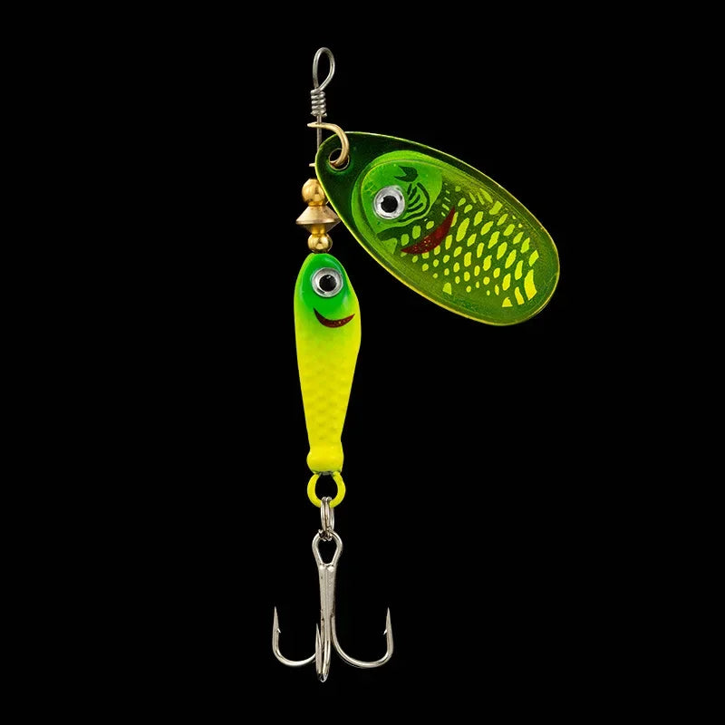 1 Pcs Rotating Spinner Fishing Lure Treble Hooks Wobblers Bass Fishing Tackle 7cm 9g Metal Spoon Hard Bait Fishing Spoon Spinner
