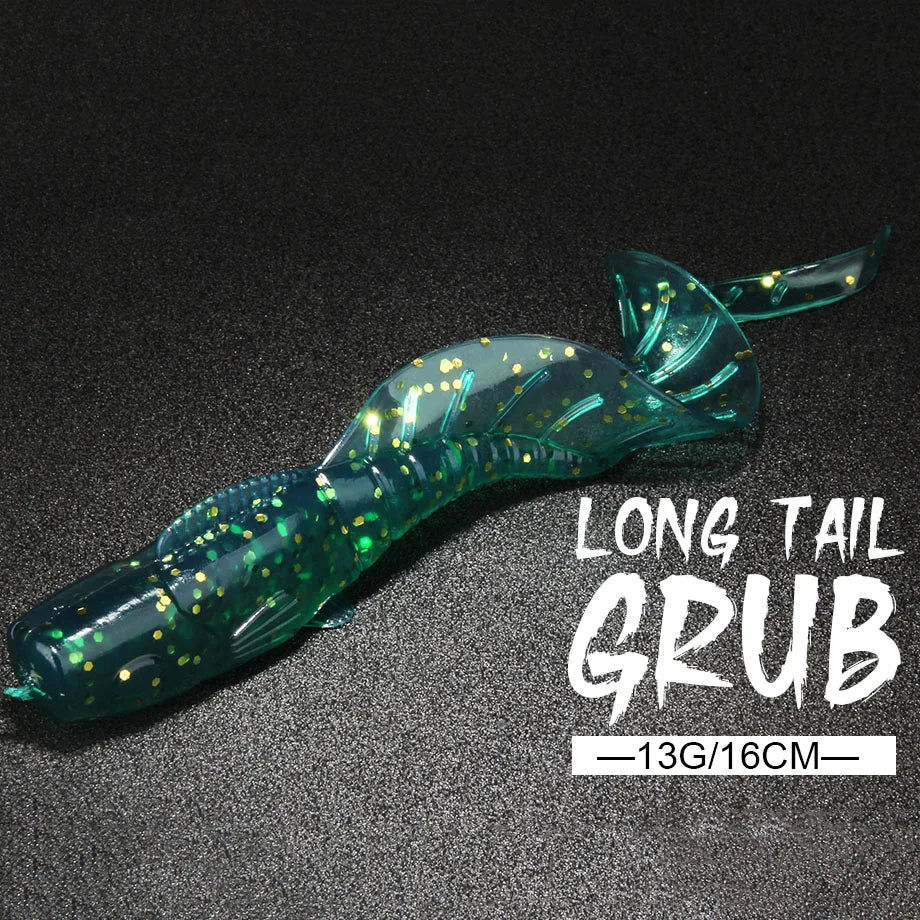 Spinpoler 16cm Soft Lure Grub Worm 3pcs Long Tail Grub Artificial Crank Big Bait Wobbler Swimbait For Bass Trout Crappie Pike