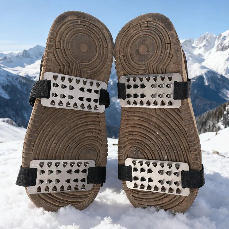 Mens Womens Mountaineering Boots and Shoes Non-slip Hiking Hiking Accessories Stainless Steel Non-slip Ice Claws Snowshoe Spikes
