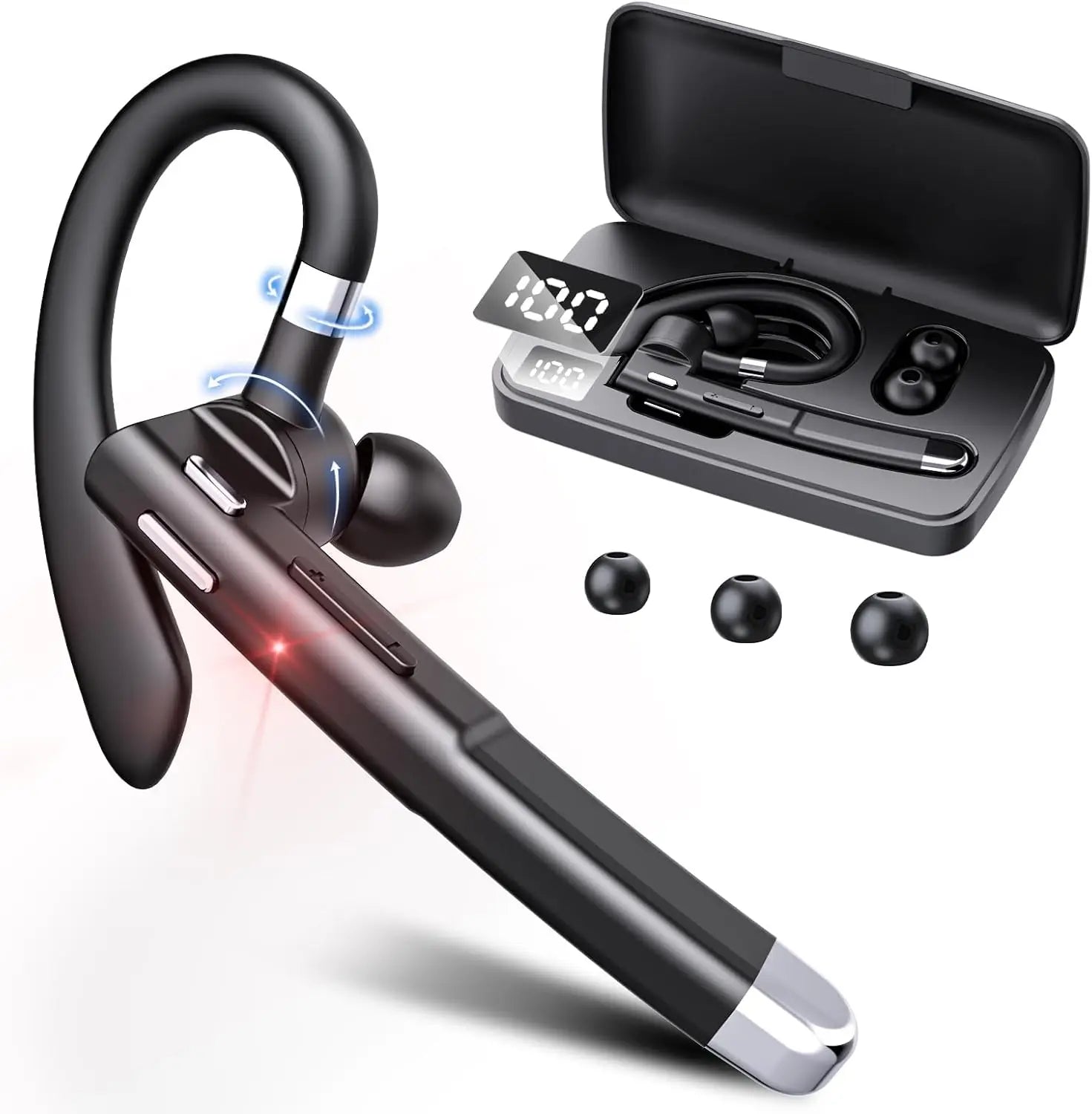 Wireless Earphones 6.1 - Stereo Headphones with Noise Canceling, HD Mic, and Handsfree Calling - Compatible with All Smartphones
