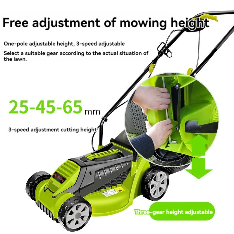 1600W Powerful Electric Lawn Mower, Weeding Machine, Hand Push Electric Household Weeding Machine, Lawn Mower