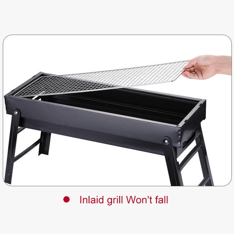 Large 60CM BBQ Barbecue Grill Folding Portable Charcoal Outdoor Camping Picnic Burner Foldable Charcoal Camping Barbecue Oven