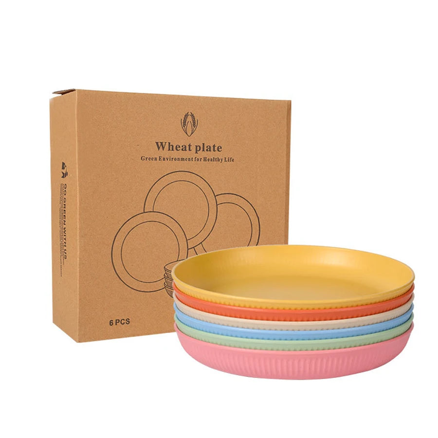 Dinner Dishes Wheat Straw Dinner Plates Set Eco Friendly Full Tableware Plates Cups Bowls Set Kitchen Accessories Dinnerware