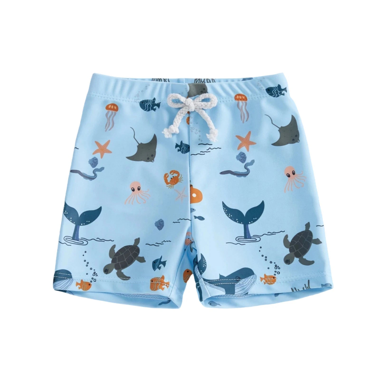 Toddler Kids Baby Boys Summer Swim Trunks Crab Octopus Print Quick Dry Swim Board Shorts Swimwear Bathing Suits Beachwear